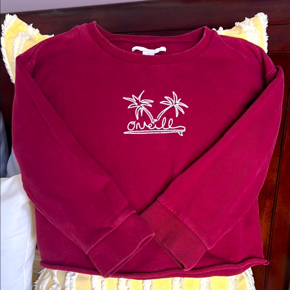 O'Neill Maroon Sweatshirt with Embroidered Palm Tree Design 🌴